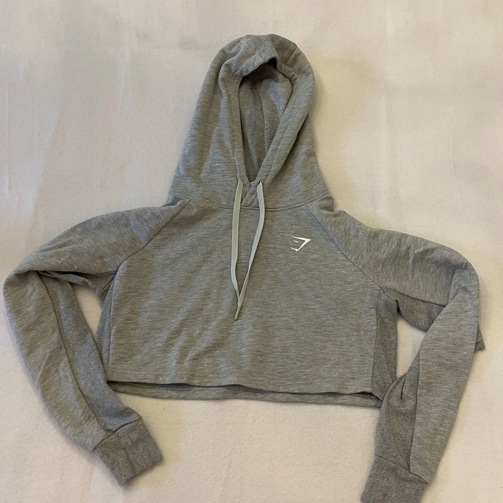 Gymshark Light Gray Cropped Hoodie - Picture 2 of 5